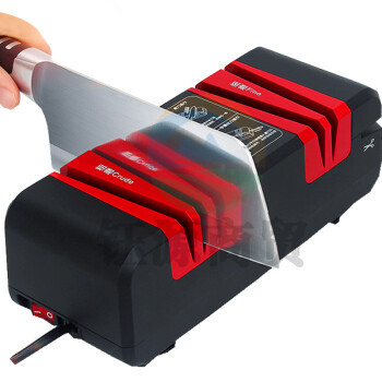 拜杰（Baijie）电动磨刀器 家用多功能菜剪刀磨刀石 厨房全自动砂轮磨刀机 快速磨刀神器 QN-M801黑红