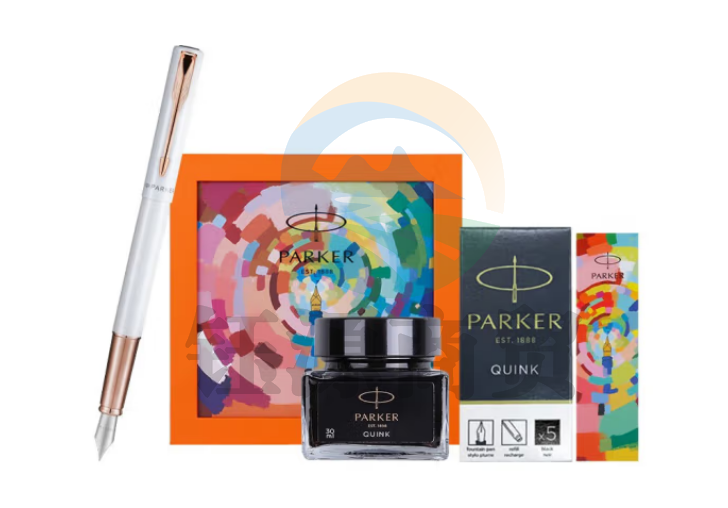 派克（PARKER）钢笔签字笔 商务送礼男女学生练字书法礼品文具 生日礼物 威雅XL月光白金墨水笔+未来时空礼盒