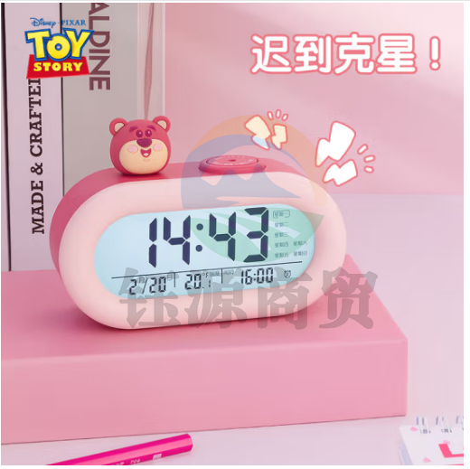迪士尼（Disney）儿童电子闹钟 学生专用多功能智能闹铃起床神器女孩 草莓熊DM241002T