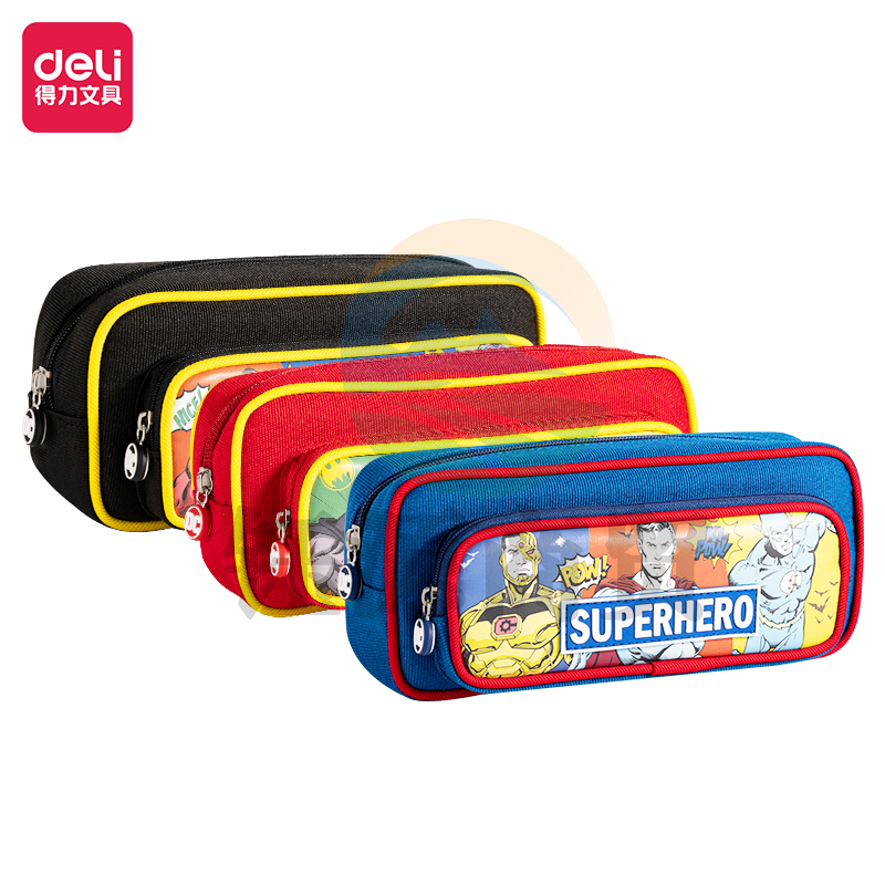 得力（deli）BC150正义联盟笔盒式多用途笔袋(混)(个)