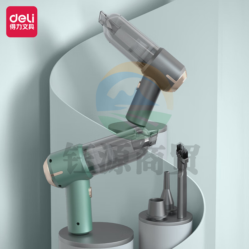 得力（deli）大吸力桌面吸尘器 键盘汽车缝隙清洁器 主机清洁器 便携无线长久续航 黑 TQ102