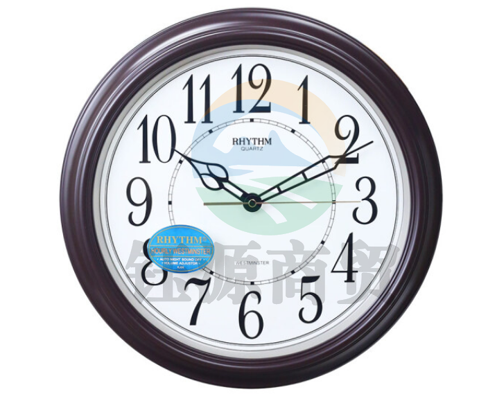 丽声（RHYTHM）报时石英挂钟CMH726nr06D办公室时钟 36cm树脂报时