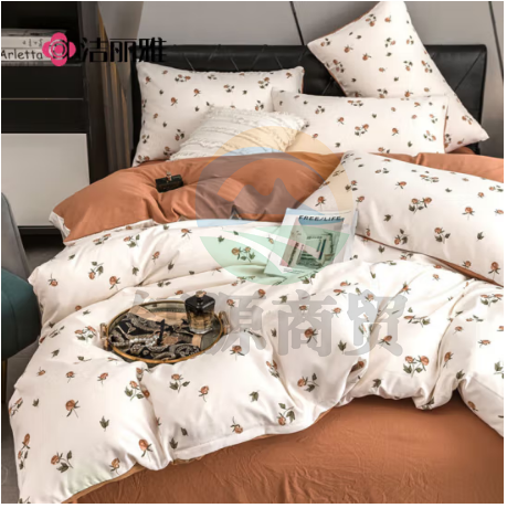 洁丽雅（Grace）四件套 A类床上用品套件 床单款1.8米床 瑞丽-黄(被套2*2.3米)