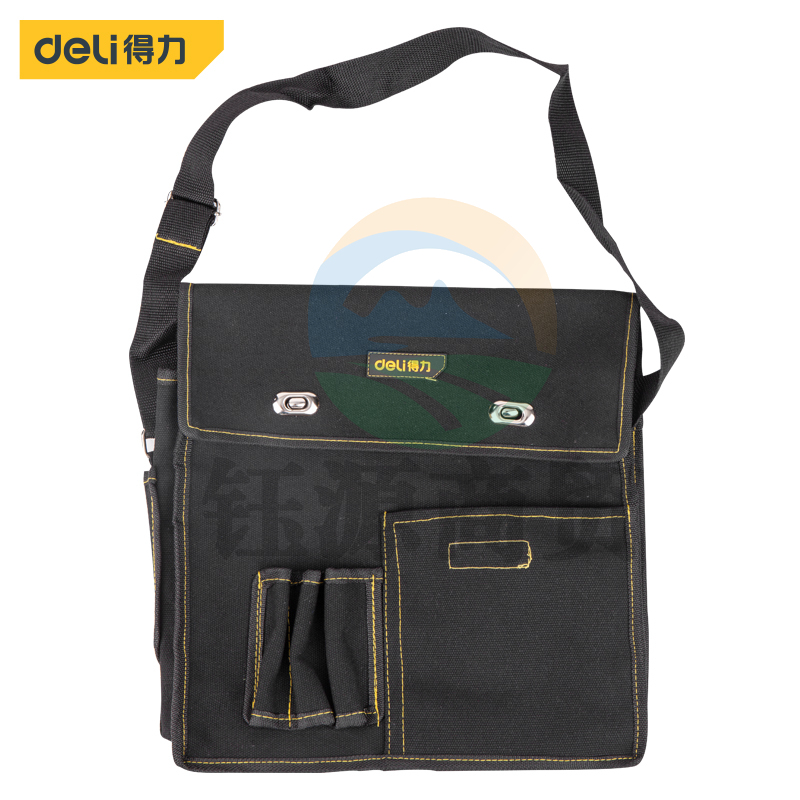 得力DL-P6工具包帆布收纳包单肩手提包大空间工具包电工包袋320x110x310mm