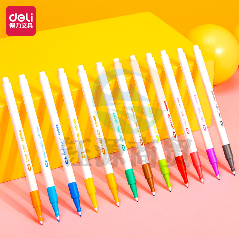 得力 S578彩色勾线笔(混)(盒)
