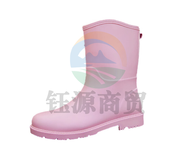 丰稚 雨鞋 女款中筒雨靴 轻便防水防滑成人胶鞋 粉红色  36-40码可选 码数标注