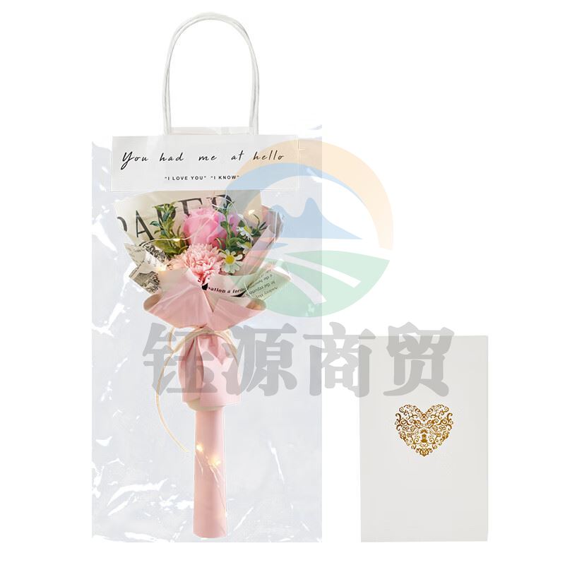 伴手礼香皂花2朵小花束粉色