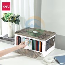 得力 (deli)白色 PG102可折叠书籍桌面收纳箱.