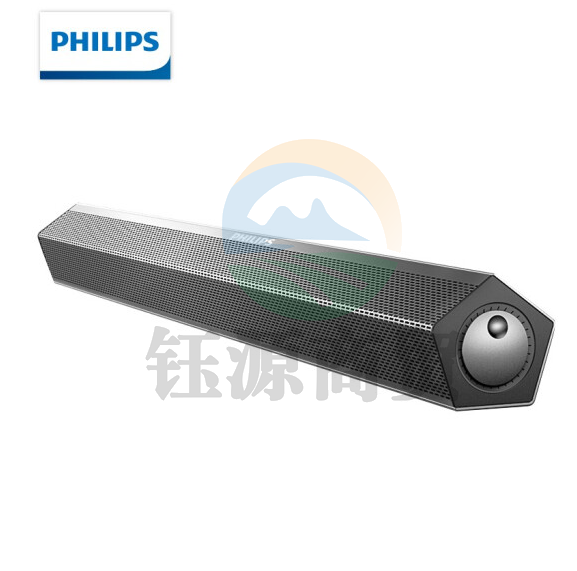 飞利浦 PHILIPS SPA520S灰色音箱 长条双喇叭 3D环绕铝合金音响