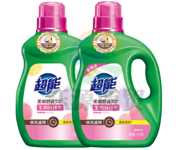 超能 柔顺舒适洗衣液 天然椰子2.5kg*2桶套装