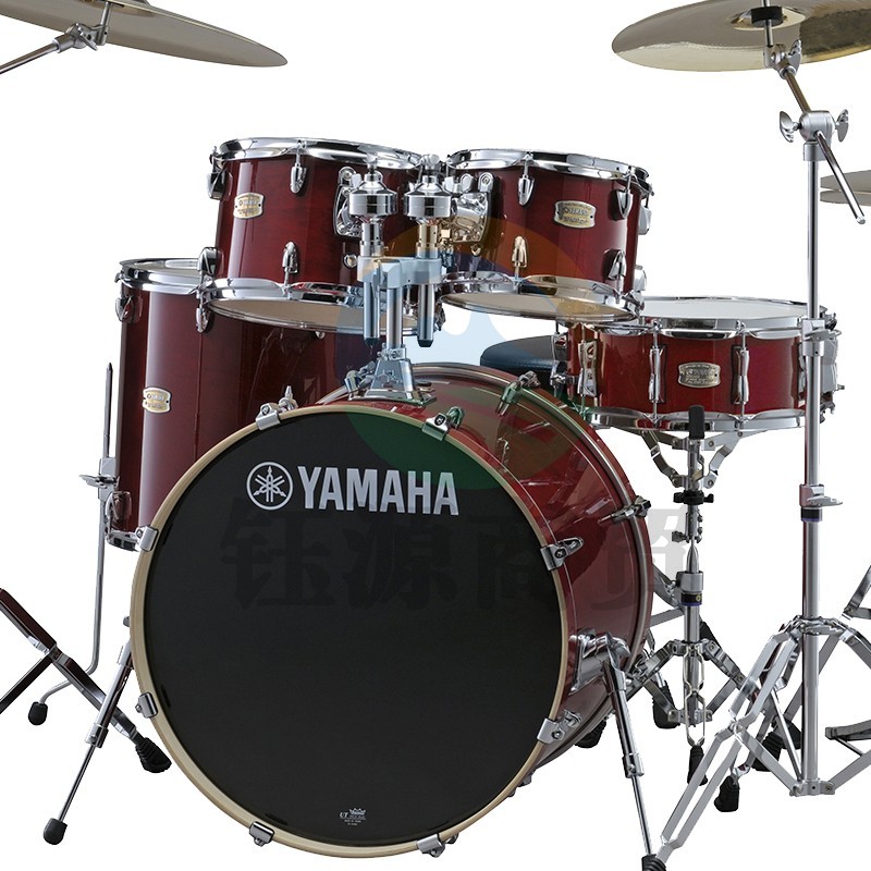 雅马哈（YAMAHA）舞台之星 原声鼓架子鼓成人儿童专业打击乐器+麦尔5擦片蔓越红