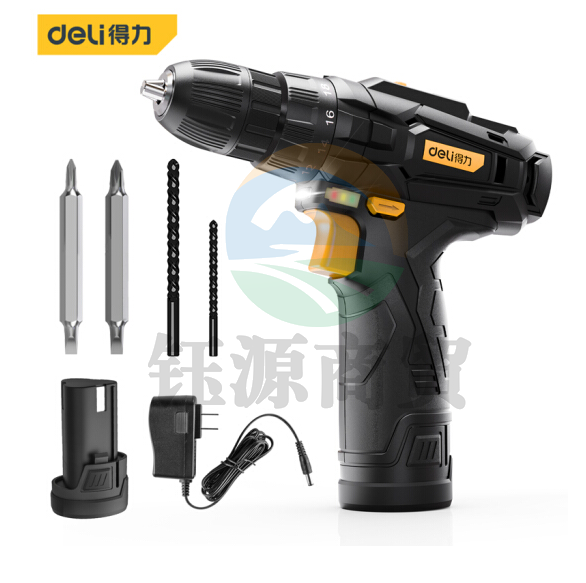 得力DL600012 12V无线单锂电电钻18+1档充电钻手电钻电起子电动螺丝刀充电批