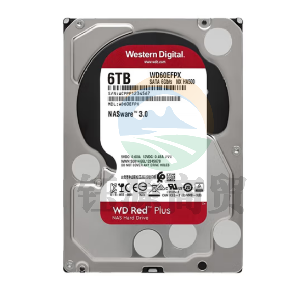 西部数据WD60EFPX NAS硬盘 WD Red Plus 西数红盘Plus 6TB 5400转 256MB SATA CMR