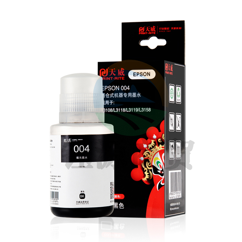 天威 PRINT-RITE 墨水 004 IJE076BPRJ 1400页 (黑色) 