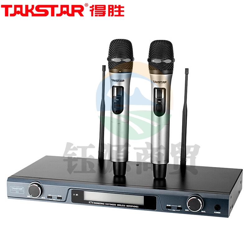 得胜 TAKSTAR X6 一拖二 无线 麦克风 银色 计价单位:套