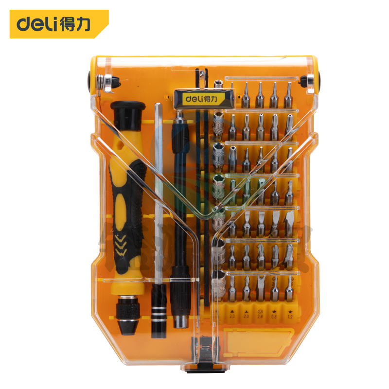 得力DL3545 铬钒钢精密电子螺丝批45件套