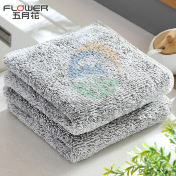 五月花WYH-MB05厨房抹布 洗碗布百洁布 加厚珊瑚绒清洁毛巾 30*30cm 2条装