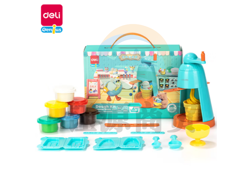 得力(deli)YC137彩泥冰淇淋机 彩泥橡皮泥超轻黏土粘土创意玩具手工DIY 含工具