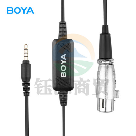 BOYA博雅 音频线 三针卡侬母头转3.5mmTRRS公头 手机专业话筒转换线麦克风转接线 6米 BY-BCA6