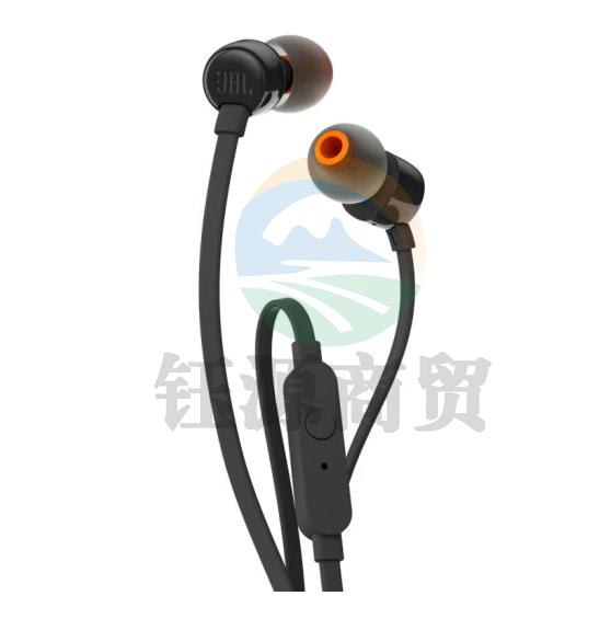 JBL T110 立体声入耳式耳机耳麦 运动耳机 电脑游戏耳机 手机有线耳机带麦可通话 经典黑