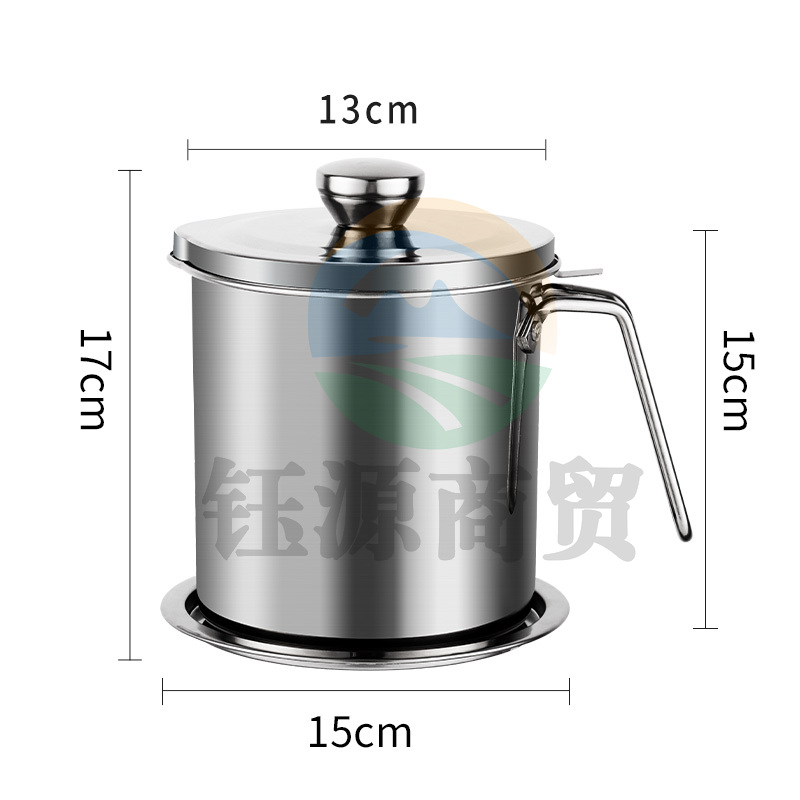 拜杰 304不锈钢过滤油壶过滤油渣家用油瓶多功能防漏油壶储滤油神器储油罐1.7L大容量带盖 JL-22