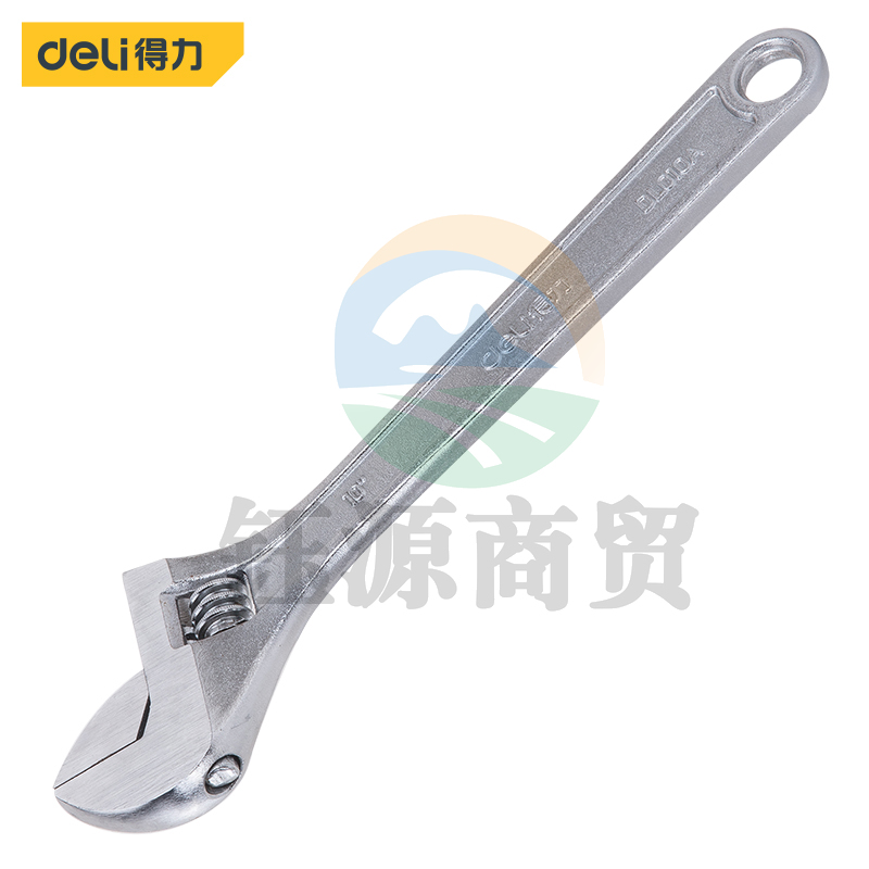 得力(deli DL010A) 多功能活动扳手光柄开口活络扳手激光刻度10英寸