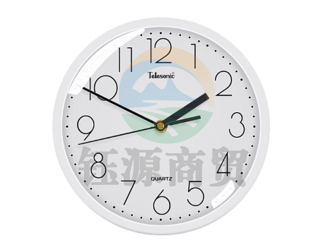 天王星（Telesonic）挂钟 创意时尚客厅跳秒简约石英钟无螺丝设计9英寸8951A白