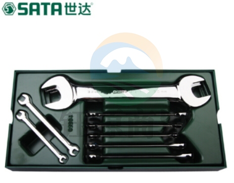 世达（SATA）工具托组套-10件双开口扳手及两用扳手  09904