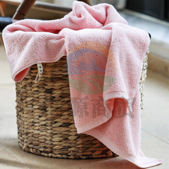 三利新疆棉浴巾A类加厚长绒棉浴巾男女通用成人洗澡柔软吸水带挂绳70*150cm  505g  粉色