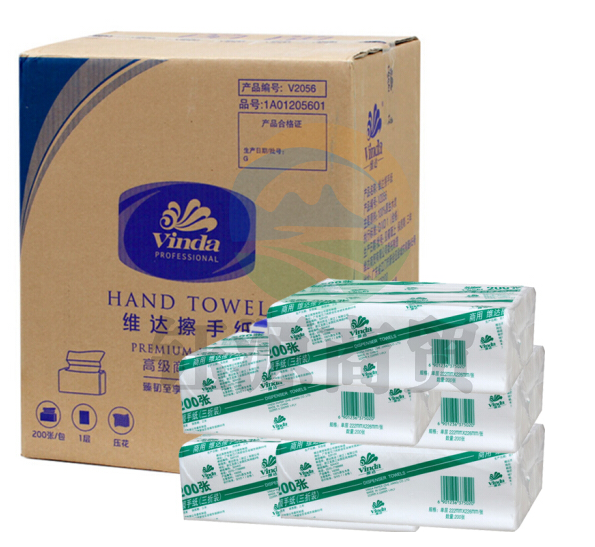维达（VINDA） V2056 商用擦手纸单层三折 200抽/包 20包/箱 （箱）