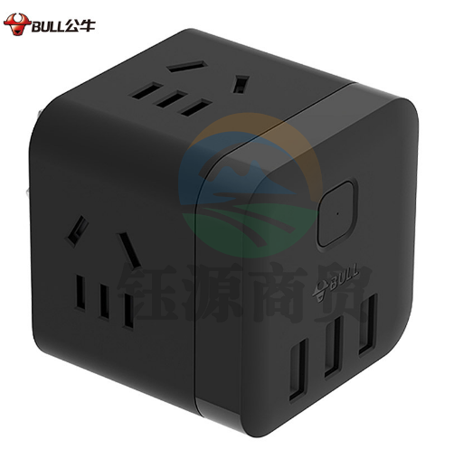 公牛 GN-U303WH (黑色) 无线魔方 3USB接口+3五孔