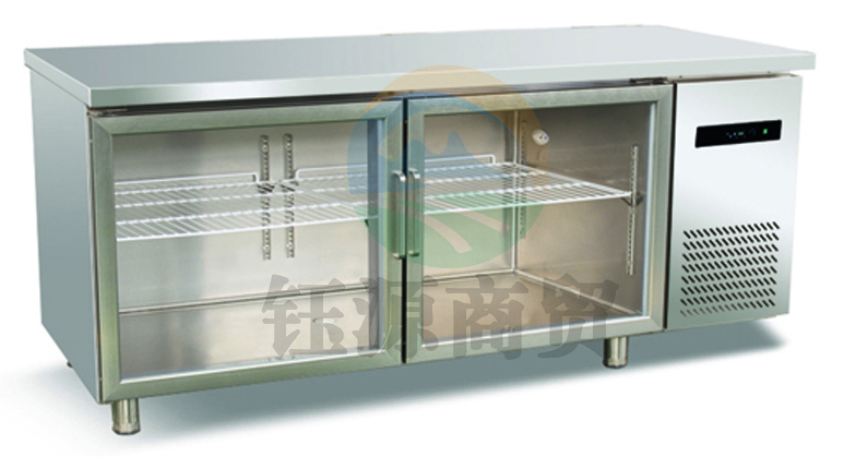 津御商厨 平台玻璃冷藏柜1200*800*800工作台商用双开门保鲜柜不锈钢冰柜冷藏柜沙拉保鲜