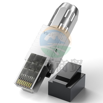 山泽MDC62 工程级超六类屏蔽免打水晶头 CAT6A服务器RJ45网络万兆免打网线水晶头