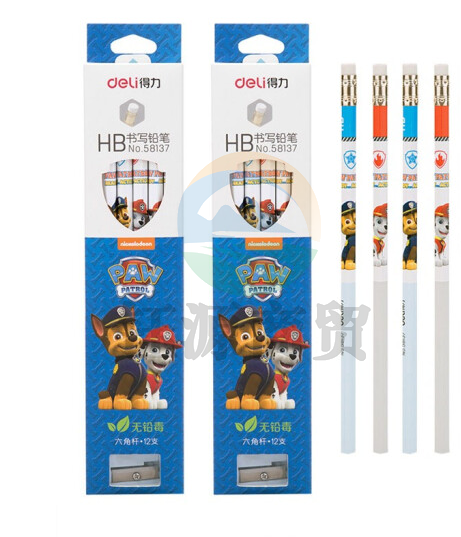 得力58137_汪汪队立大功HB铅笔(蓝)(12支/盒)