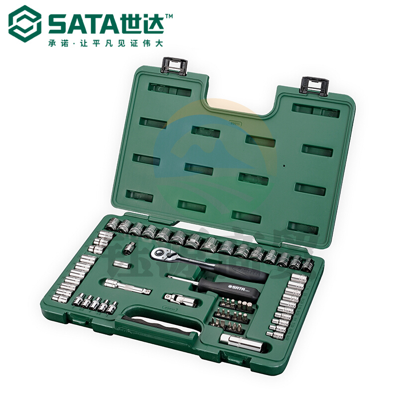 世达（SATA） 09011 棘轮扳手套筒组合 65件 6.3*10mm系列 公英制