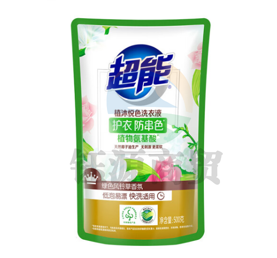 超能 植沐悦色洗衣液 绿色风铃草香500g袋装