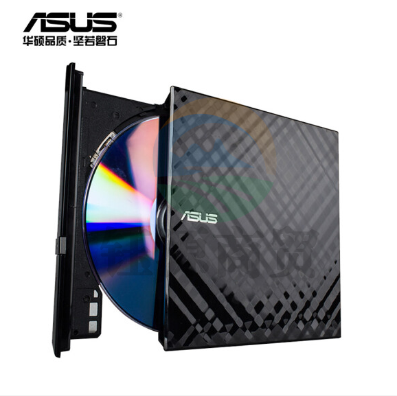 华硕(ASUS) 8倍速 USB2.0 外置DVD刻录机 移动光驱 黑色(兼容苹果系统/SDRW-08D2S-U)