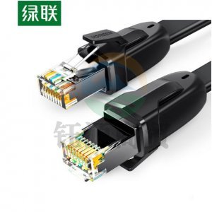 绿联 UGREEN 10983 八类网线 NW134 CAT8八芯双绞纯铜镀金带屏蔽高速万兆网络跳线连接线 5米扁线