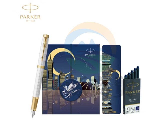 派克（PARKER）钢笔 签字笔 商务办公送礼 男女生日礼物 学生练字 IM明镜白金夹墨水笔+以梦为马钢笔礼盒