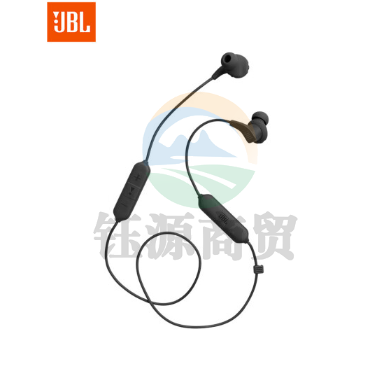 JBL Run BT2 蓝牙耳机挂脖式 入耳式无线运动耳机 防水防汗 苹果华为小米游戏音乐通用耳机耳麦 黑色