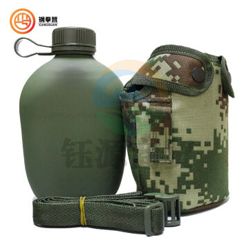 钢拳营 行军水壶 军迷行军绿水壶 铝制迷彩水壶 1L 武