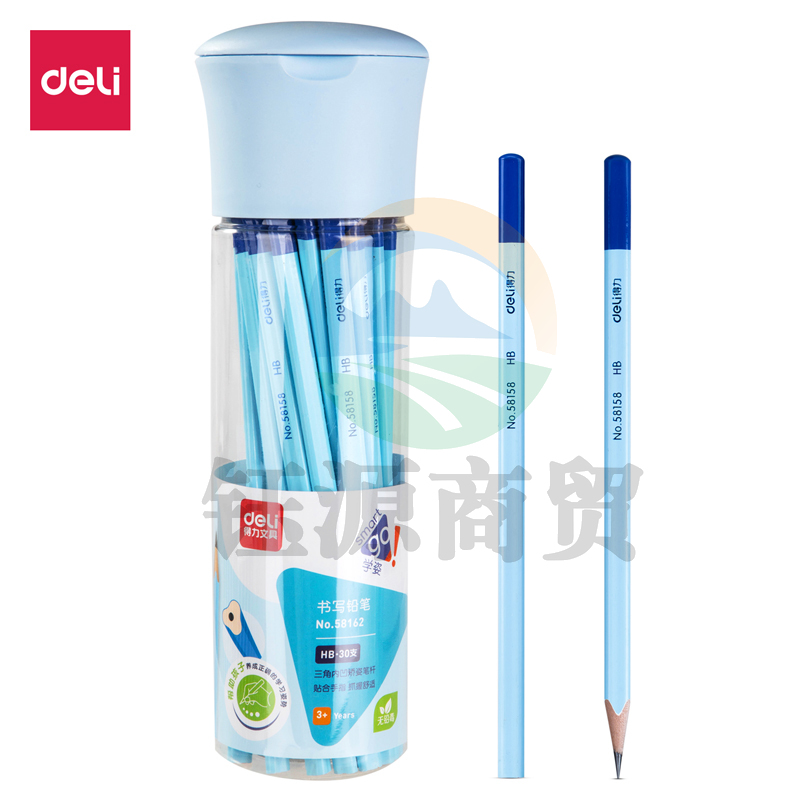 得力58162_矫姿铅笔30支桶装装HB(混)(30支/筒)