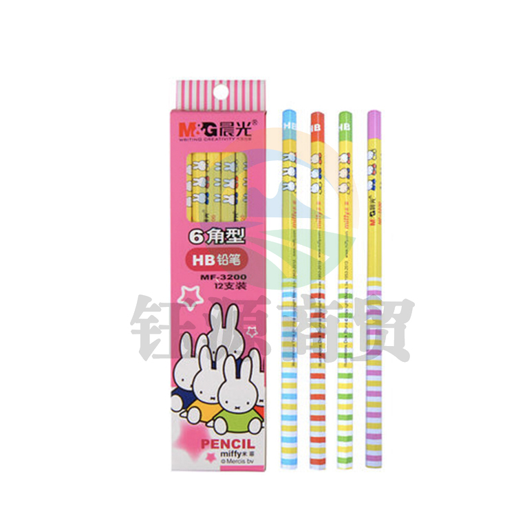 晨光铅笔米菲六角热转印沾顶MF3200