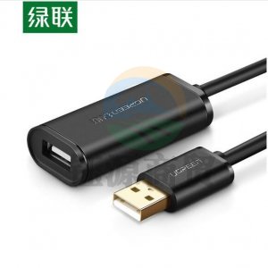 绿联 UGREEN US121 USB2.0延长线 公对母数据线 带信号放大器远距离传输加长线 10米