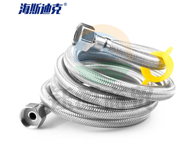 海斯迪克 gnjz-5298 304不锈钢编织管 冷热进水软管马桶热水器高压金属连接水管4分 80cm(304钢丝带小扳手)