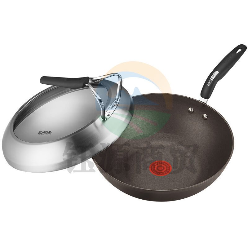 苏泊尔PC30HA1 火红点钛金刚无油烟炒锅 可立盖（无副把手）30CM