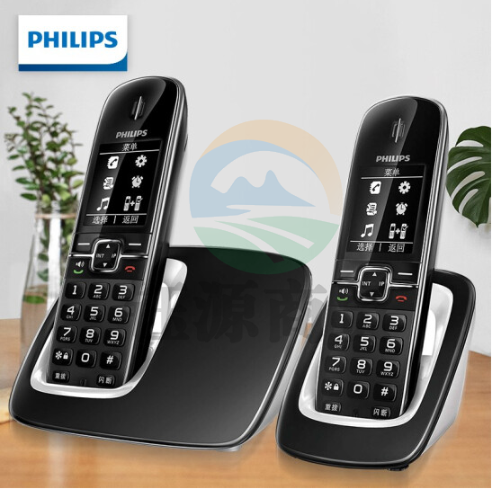 飞利浦DCTG490 无绳电话机 无线座机 字母机 一拖一 黑色
