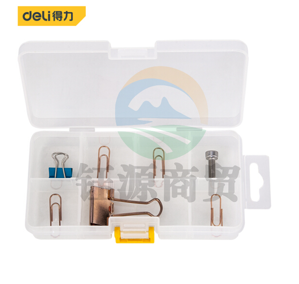 得力DL432001 多功能零件盒收纳盒透明小格子可拆分138*70*30mm 8格