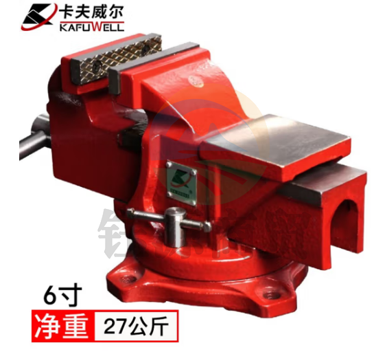 卡夫威尔 6寸工业级重型台虎钳 平口钳虎钳桌钳夹持工具 PC4004AA