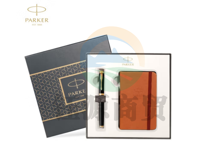 派克（PARKER）签字笔礼盒 商务送礼 办公文具练字 IM丽雅黑金夹宝珠笔+笔记本礼盒
